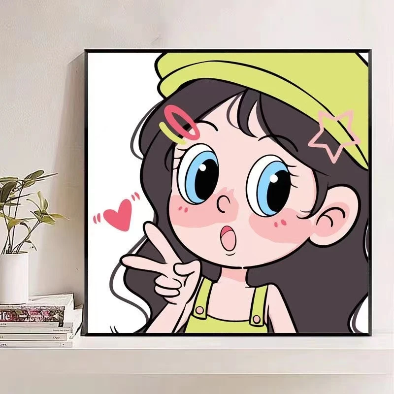 情侣礼物diy数字油彩画创意零基础数字油画手工简单简约儿童