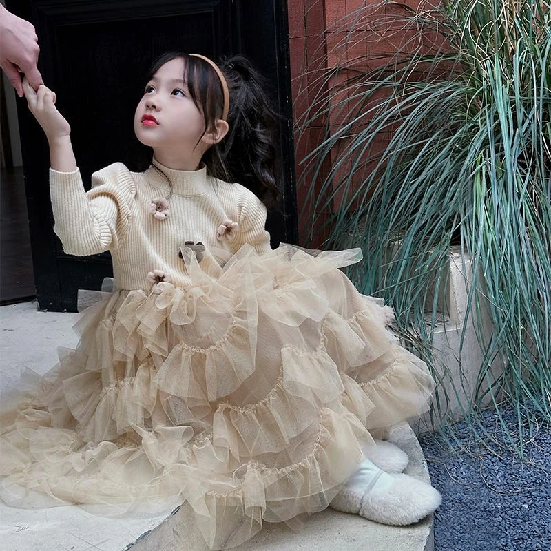 女童连衣裙冬裙款裙子2023新款秋冬儿童加厚小女孩洋气公主裙秋季