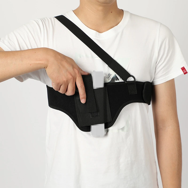 潜水料户外战术枪套CS野战胸部枪套男女左右通用隐形透气枪套