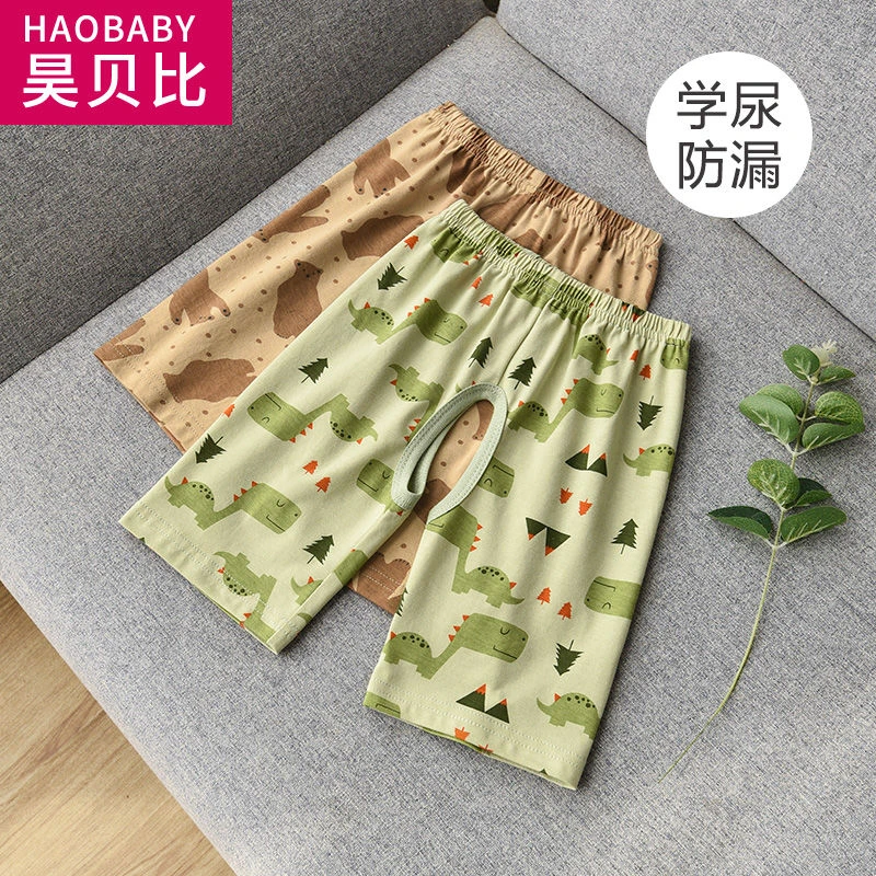 纯棉薄款开裆裤1宝宝男女童外穿七分裤短裤夏季睡裤宽松3岁男款