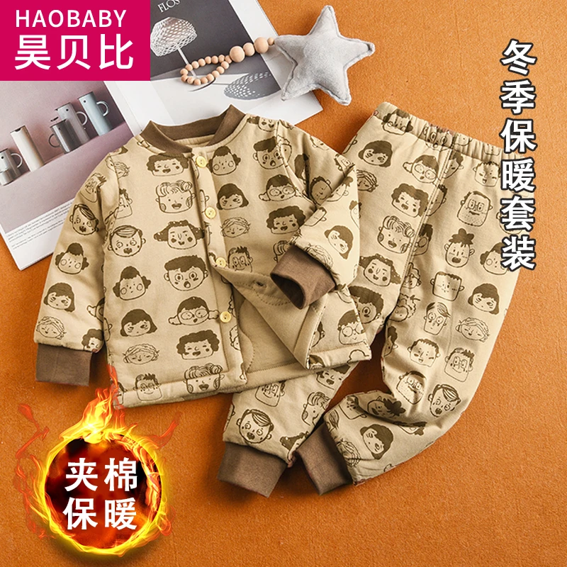 儿童棉衣宝宝加厚棉袄内胆套装婴儿棉服外套上衣秋冬款保暖裤宽松