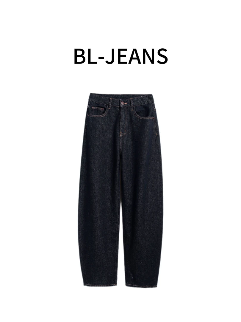 深圳南油2025新款丹宁色布宽松时尚百搭小弯刀裤
