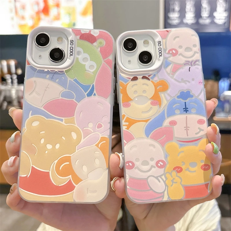 适用iPhone16plus硬13苹果15维尼熊皮杰猪跳跳虎1214promax手机壳