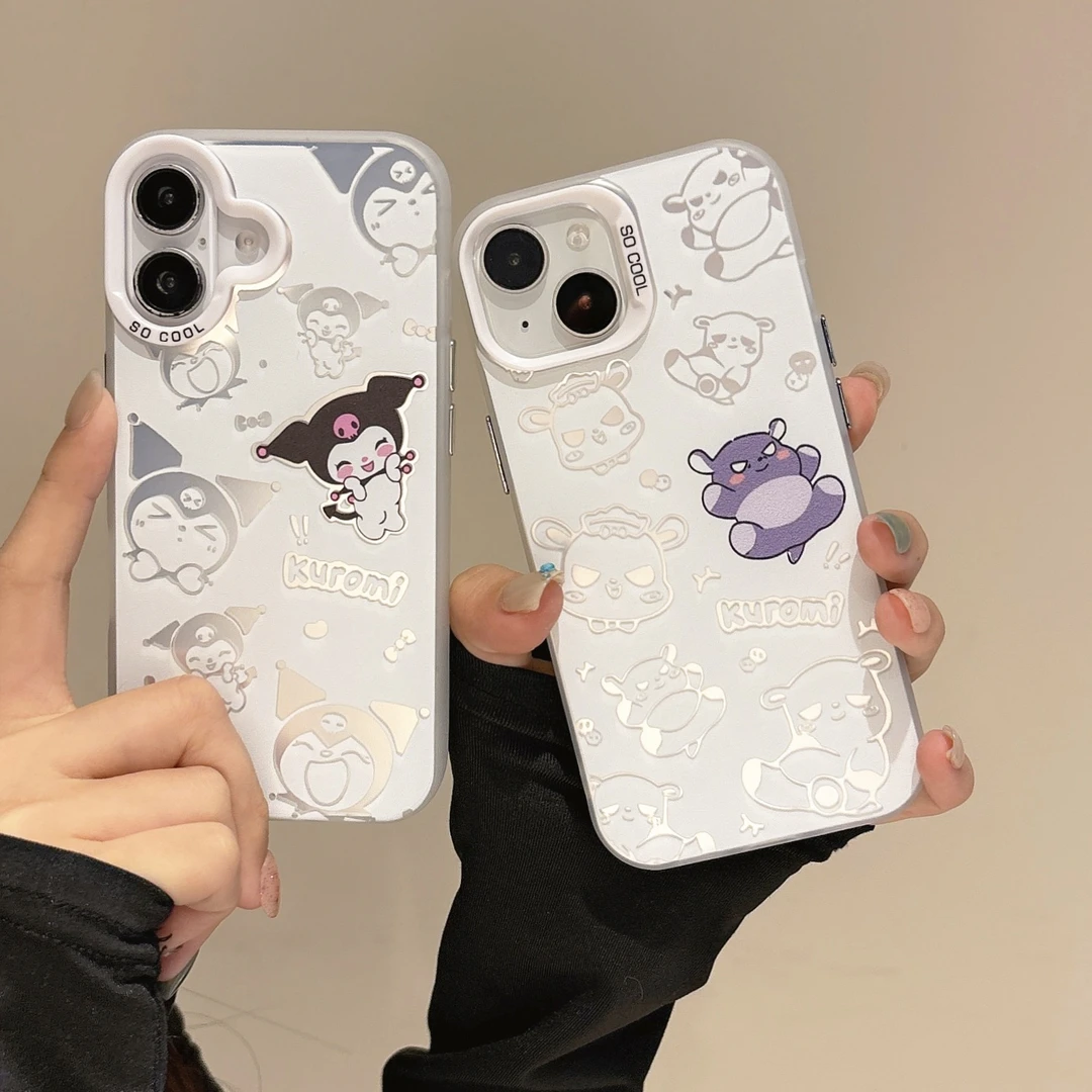 卡通情侣库洛米iPhone15苹果16plus适用12硬14promax手机壳13mini