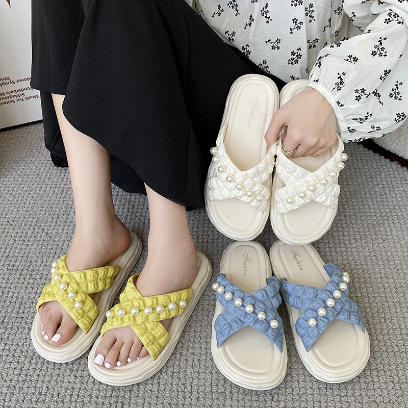松糕底厚底平底凉拖鞋女士时尚女防滑增高拖鞋网红ins潮流夏外穿