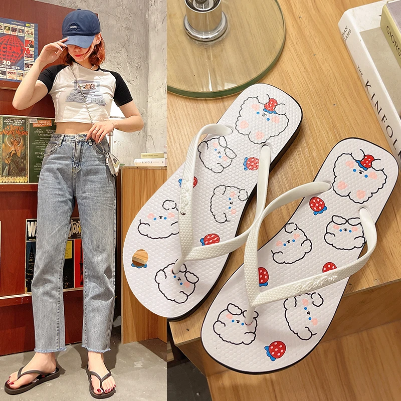 网红少女心纯色人字拖女鞋拖鞋ins防滑拖鞋女外穿海边沙滩鞋户外