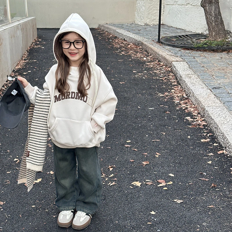 【孤品】加绒冬季连帽卫衣保暖一体绒高领字母连帽衫23P030