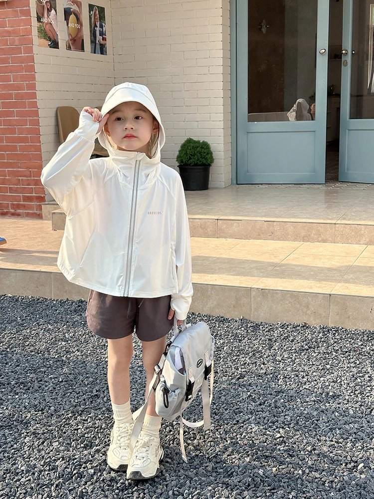 【UPF50+】亲子装夏季冰丝防晒衫女童户外连帽防晒衣外套女童24U031