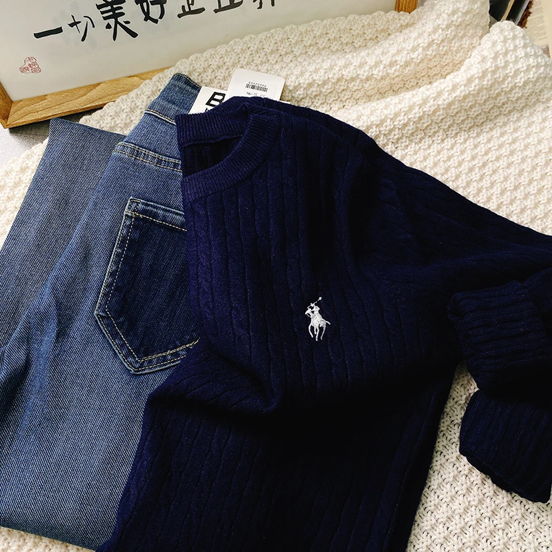 ins韩版高级感复古洋气气质圆领套头麻花毛衣简约针织打底衫上衣