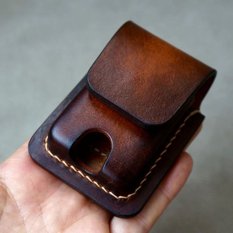 适用于朗声L2L1大号小号意大利巴特肉牛皮真皮手工磁扣都彭打火机