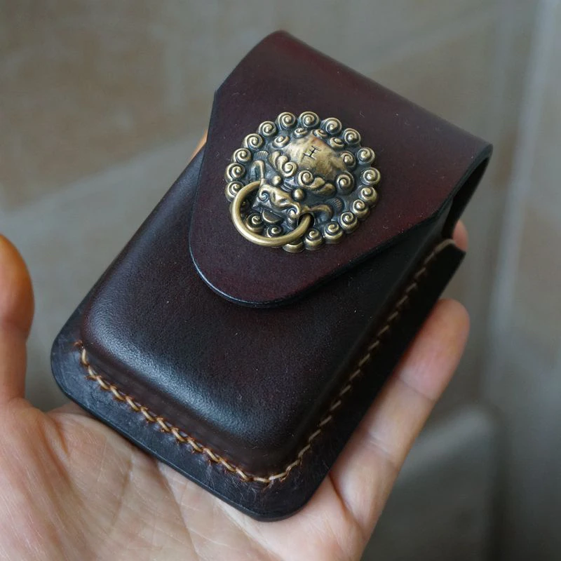 纯牛皮折叠老花镜眼镜盒加厚植鞣牛皮头层皮真皮眼镜包袋结实耐用