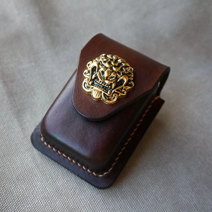 磁铁吸扣折叠老花镜眼镜盒真牛皮可穿皮带便携式挂腰眼镜盒子男女