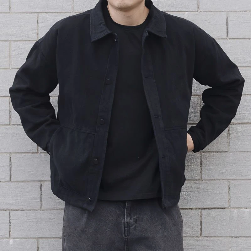 秋冬季加绒牛仔外套男士青年潮流工装韩版休闲夹克宽松百搭上衣潮
