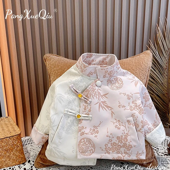 w2023新款儿童洋气秋冬加厚加绒时尚皮衣