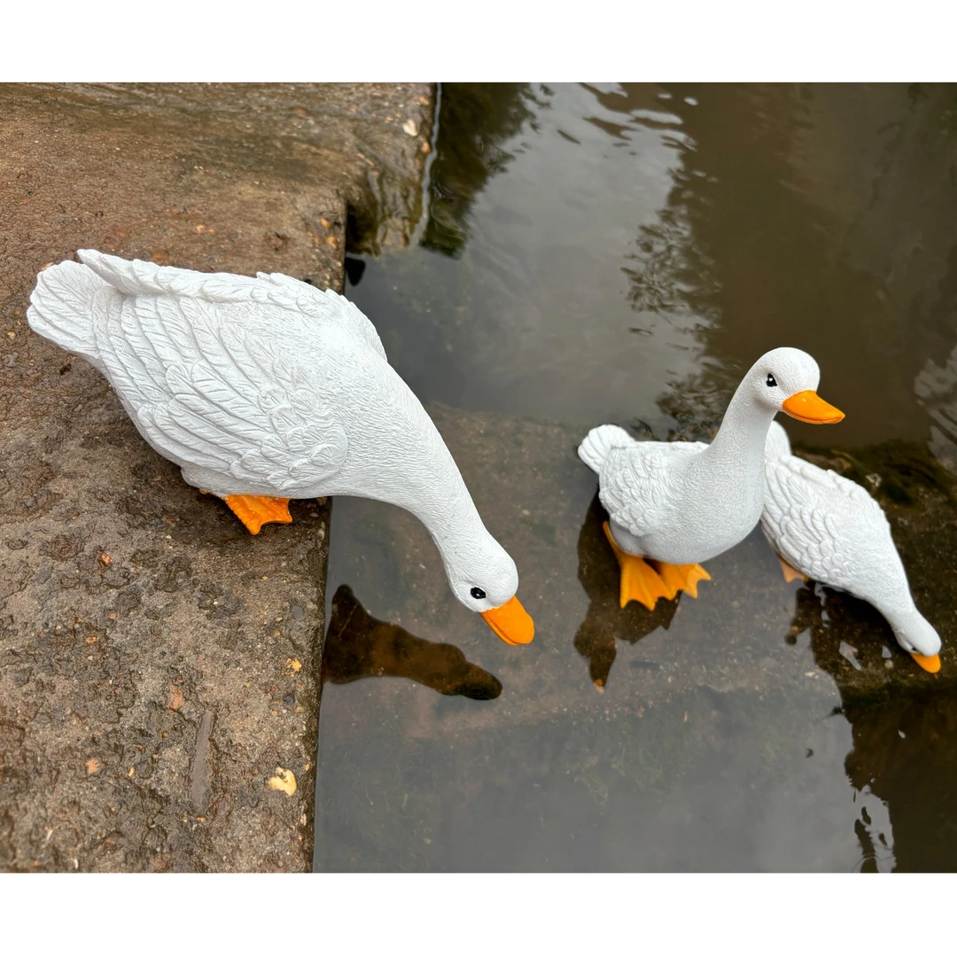 小树的花园摆件仿真鸭子摆件假山鱼池流水户外庭院个性动物装饰品