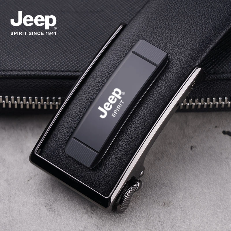 JEEP SPIRIT皮带男士牛皮内穿自动扣商务休闲青中年时尚百搭裤带