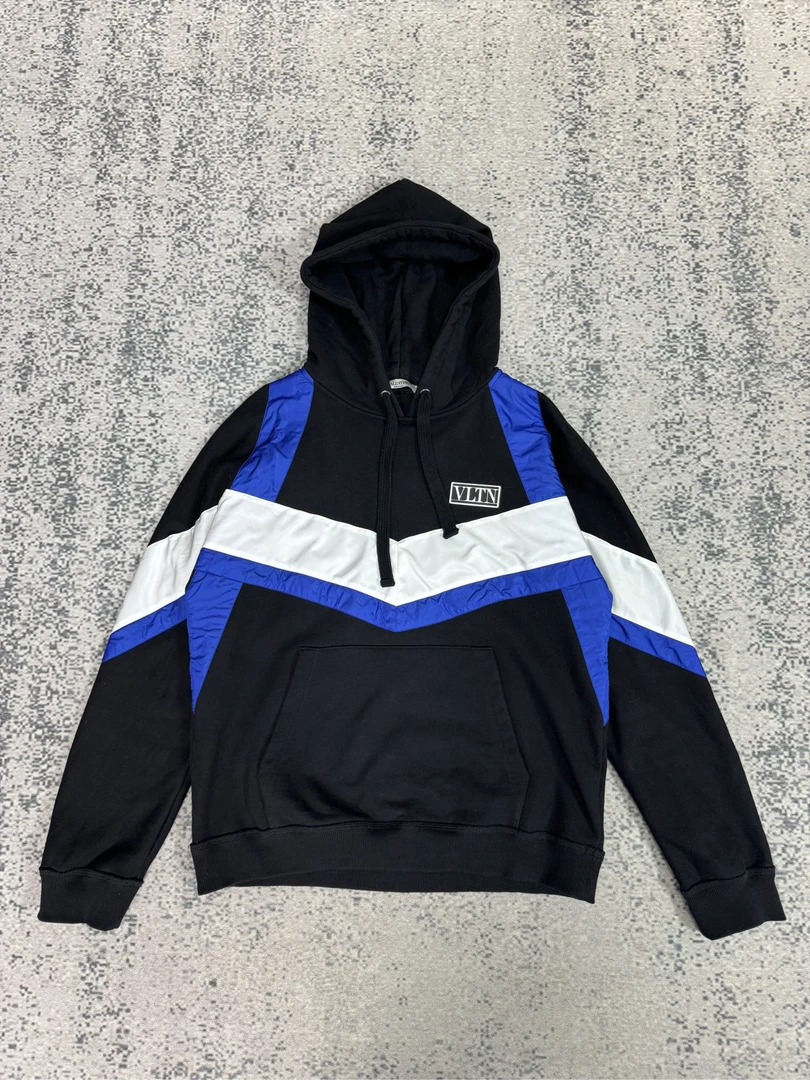 99新 Valentino/华伦天奴 胸口胶牌尼龙拼接帽衫 XS码/99新无配件