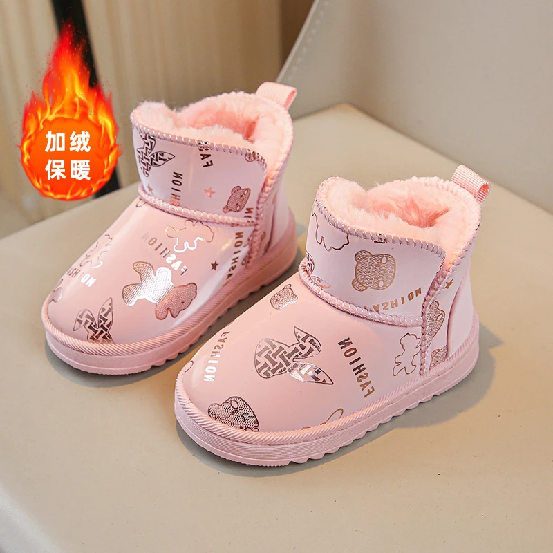G.DUCK小黄鸭女童雪地靴2025年新款冬季加绒加厚保暖女宝公主鞋子