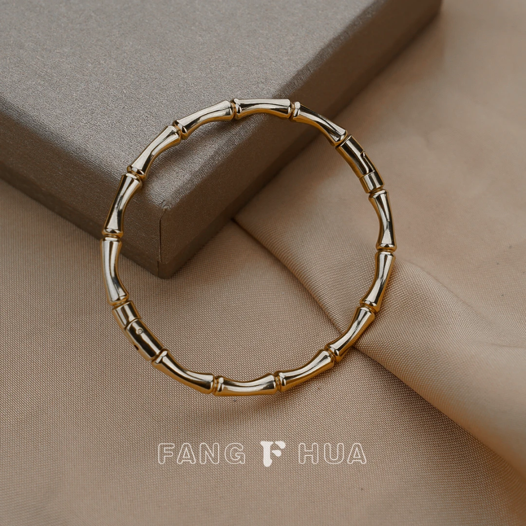 钛钢手镯 【芳华】经典竹子竹节手镯2023新款感级感轻奢时尚S0002