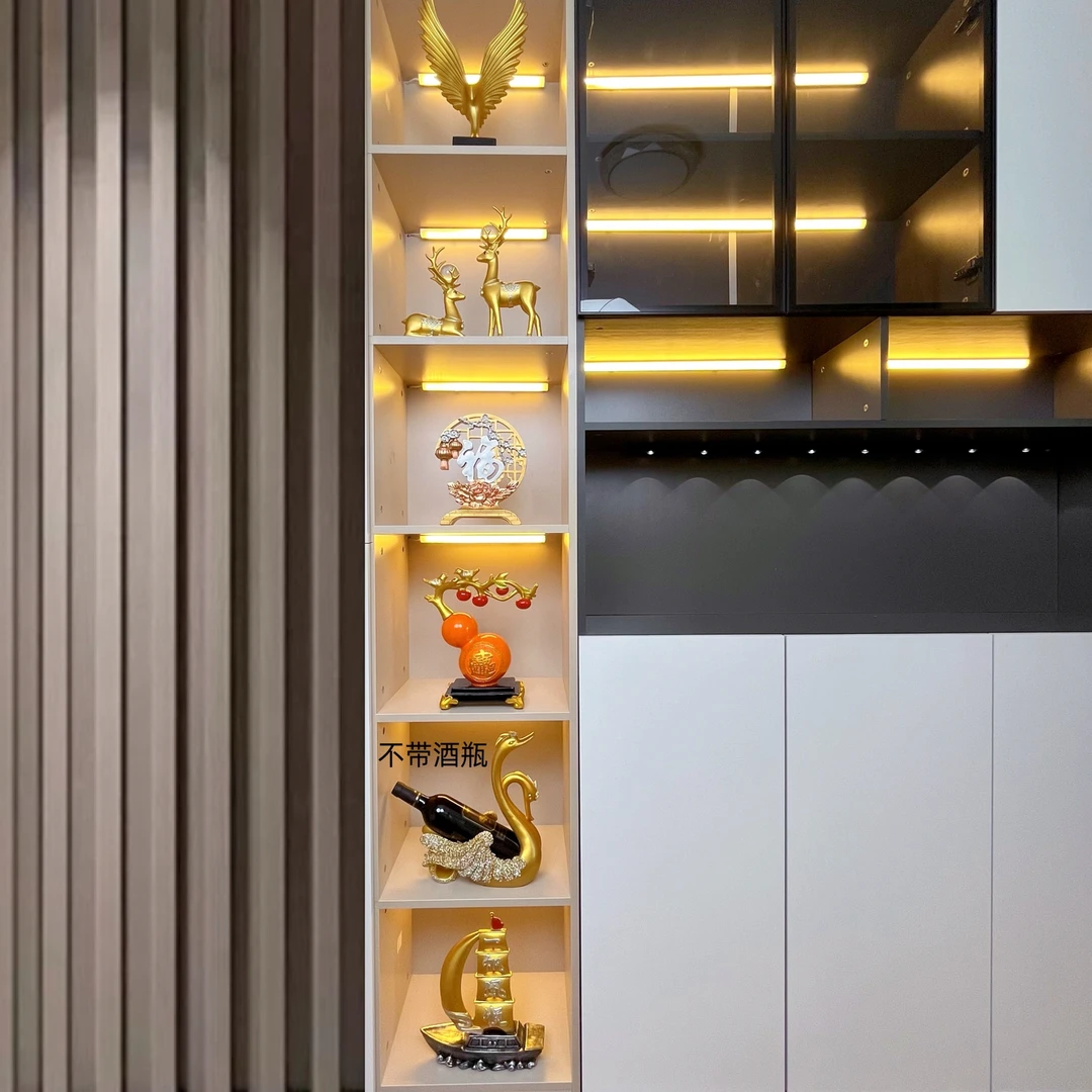 新中式柜子摆件六件套手工树脂材质酒柜玄关电视柜乔迁送礼装饰品
