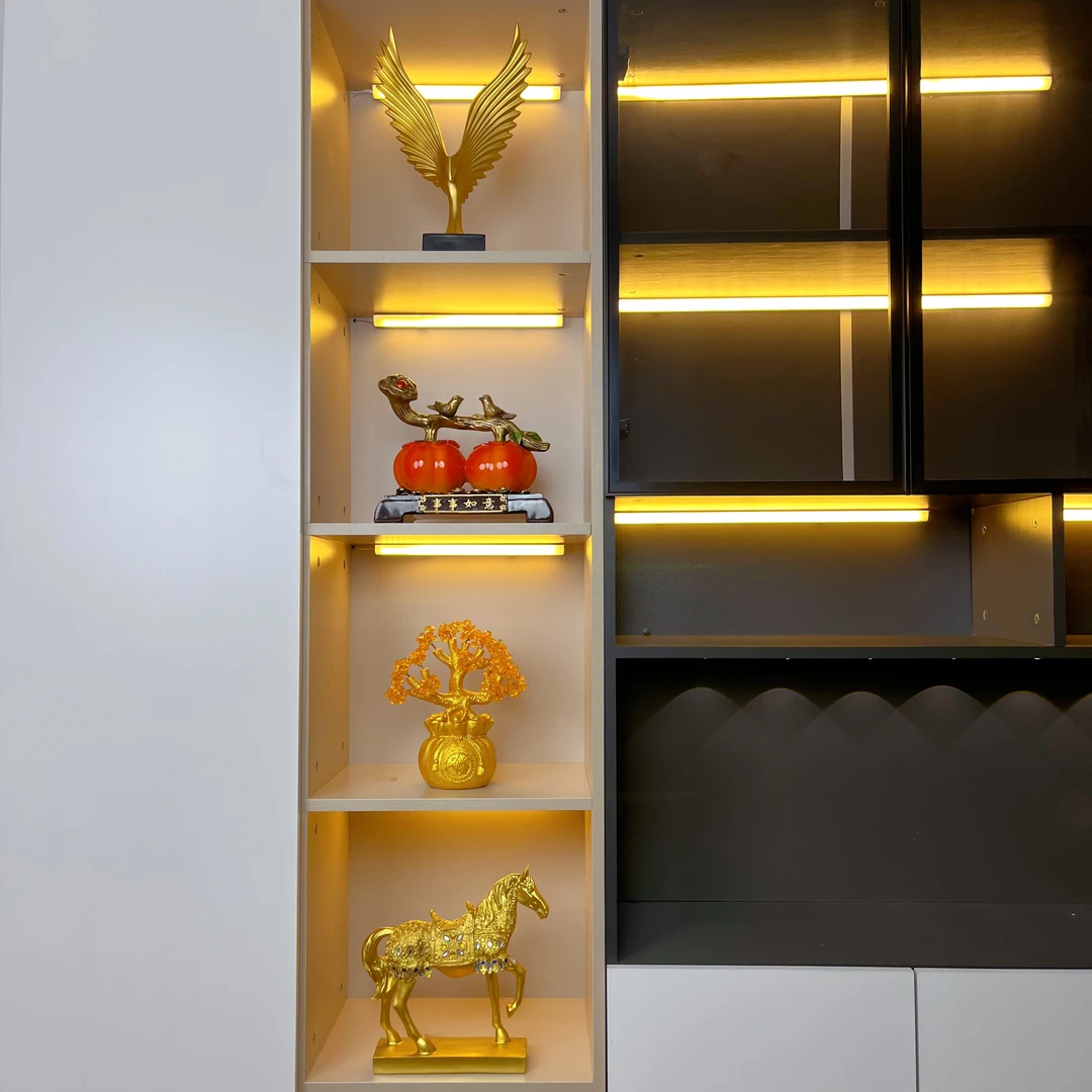 高档轻奢创意新中式工艺品摆件四格酒柜玄关电视柜暖居装饰品乔迁