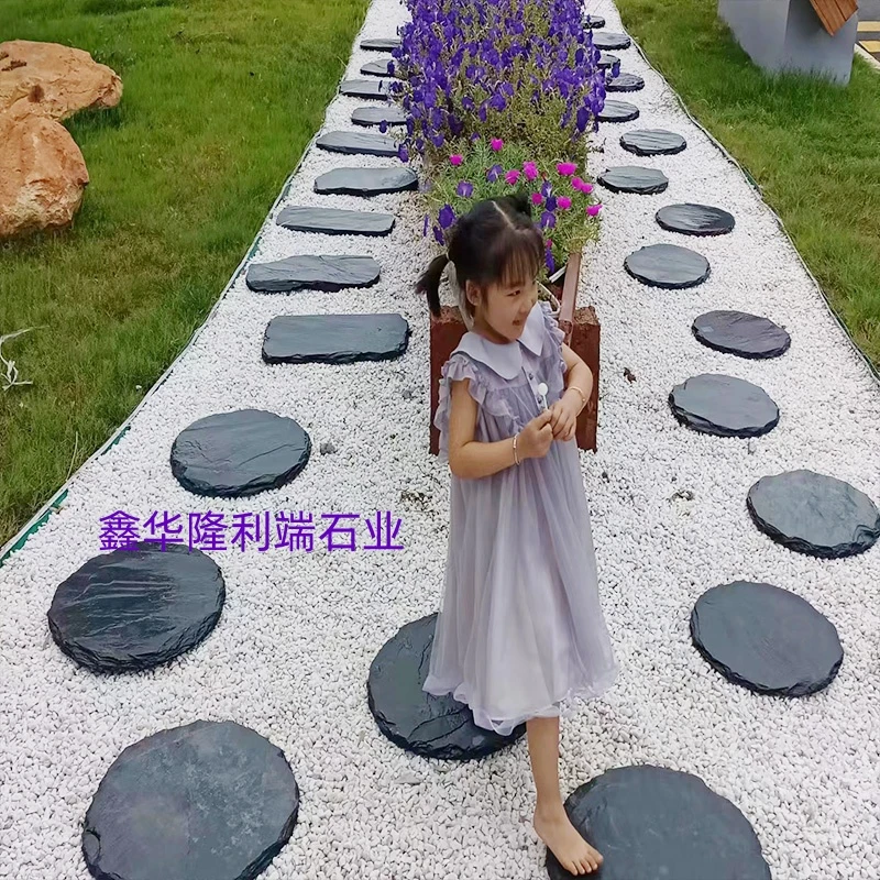 青石板岩石踏步石庭院草坪铺路石头不规则汀步石耐磨花岗岩石材