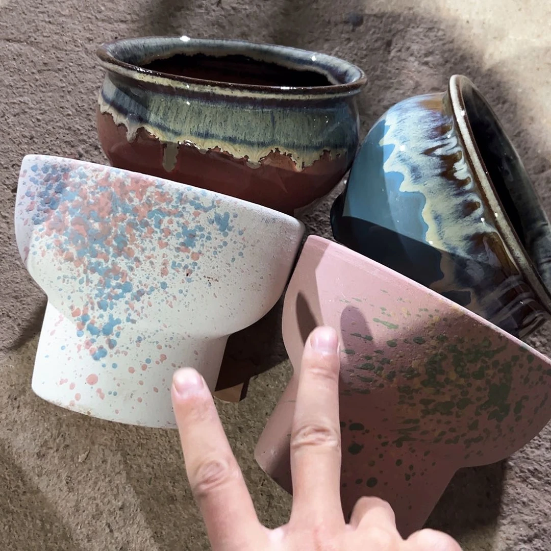 紫砂花盆花盆花开了