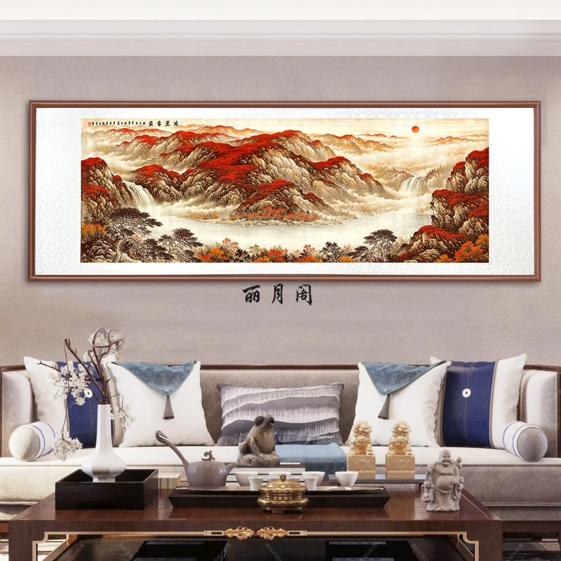 带框装裱 艺术微喷 B《鸿运当头》中式国画装饰画山水花鸟
