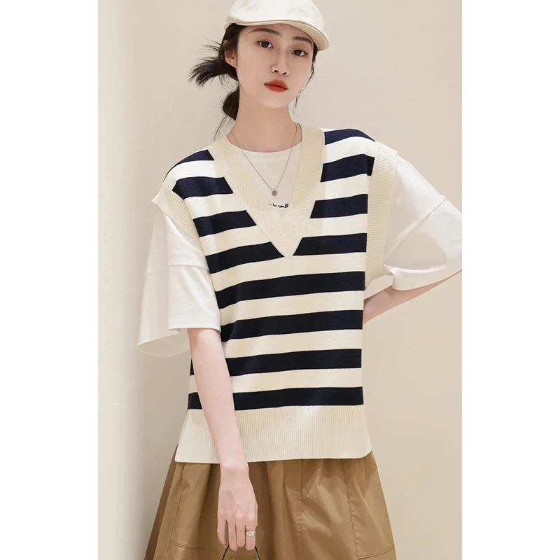 原厂孤品特价清！拍完则无！”德国进口杨子纱线“条纹马甲C498