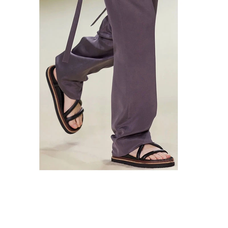 DAR原单非市面货！进口小羊皮松糕凉鞋 ERP库存C254