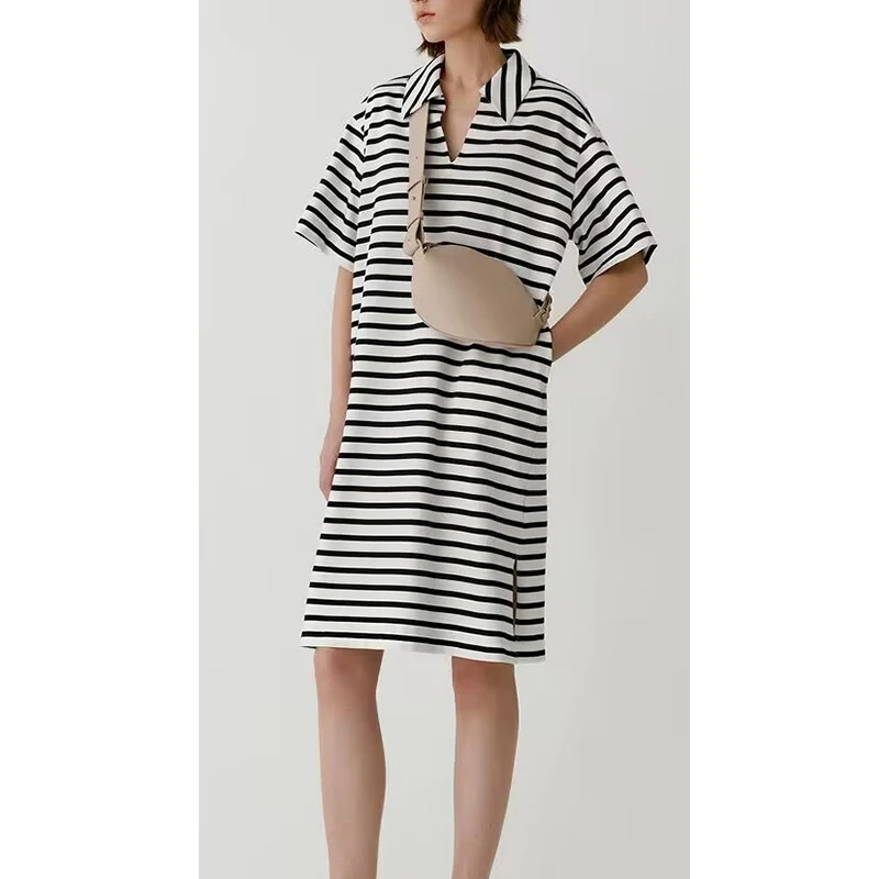 原单非市面货！小禾家“全棉紧密”条纹针织短袖连衣裙 C381