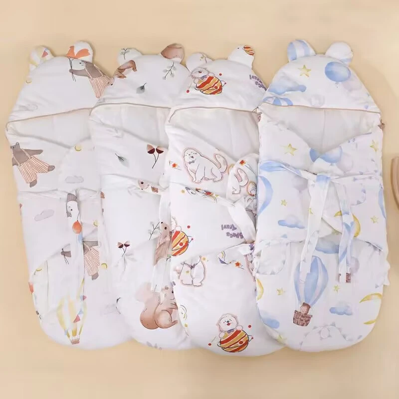 襁褓睡袋初生婴儿产房包被新生儿抱被蝴蝶纯棉春秋冬厚款宝宝用品