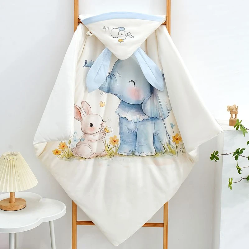 （贝瑞拉）可脱胆蚕丝厚抱被新生婴儿宝宝初生包被纯棉春秋冬季外出