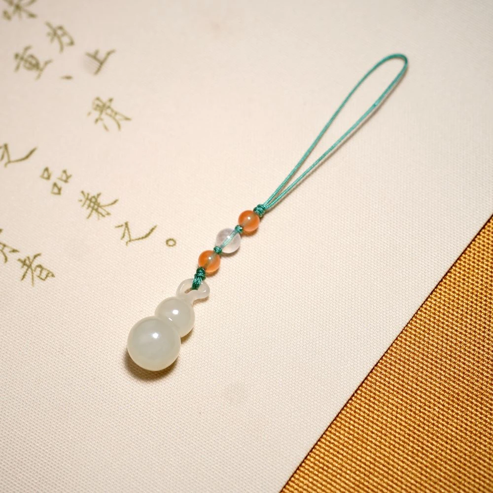 和田玉 青玉 葫芦吊坠  手机挂坠包挂项链