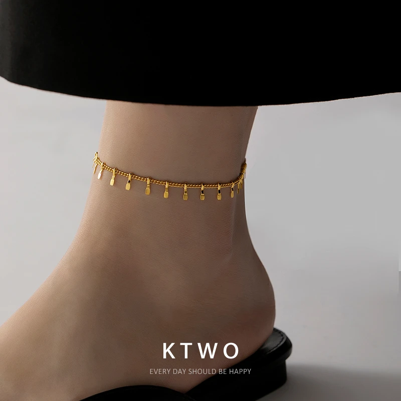 钛钢脚链 小金铲脚链女小众轻奢设计高级感ins钛钢不掉色夏季足链