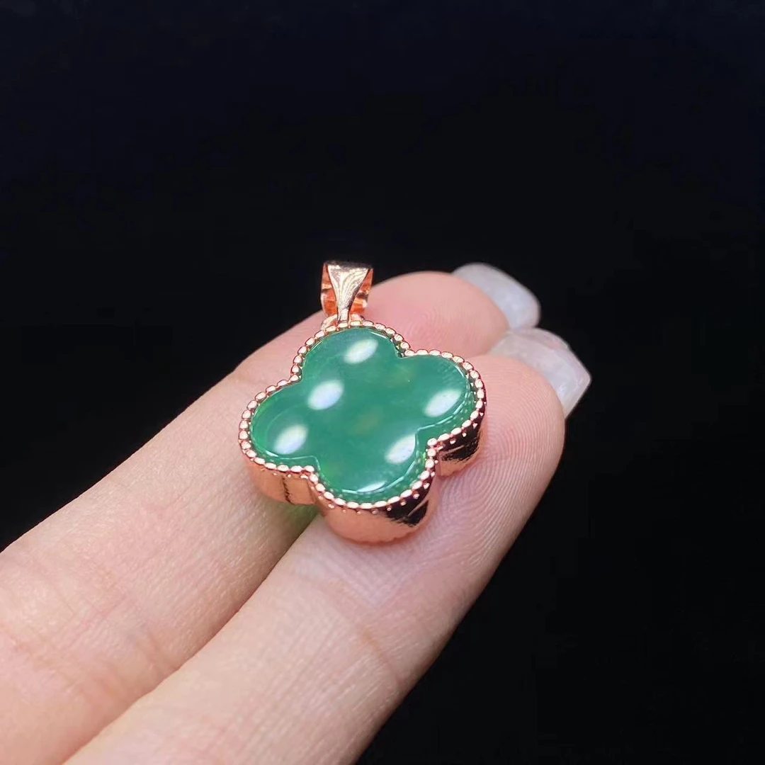 20 DMXX016 天然珠宝澳玉四叶草吊坠【尺寸15*15*3mm】