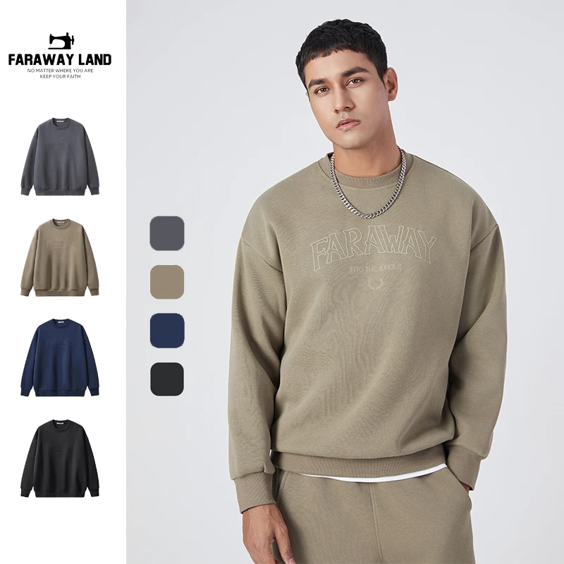 FARAWAYLAND打底衫刺绣卫衣秋季上衣休闲百搭秋冬圆领长袖宽松