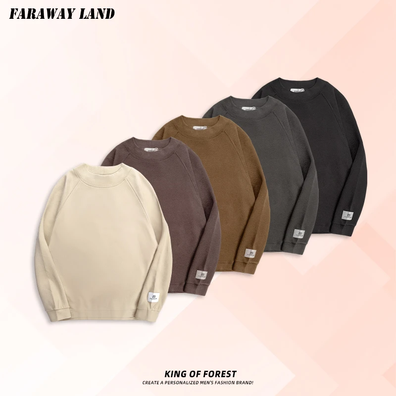 秋冬德绒保暖纯色加绒圆领打底时尚休闲装简约百搭上衣新款打底衫