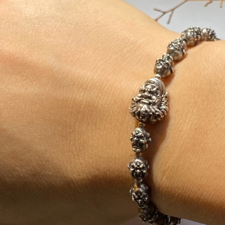 925银手链 原创个性手串钟馗小鬼男士手链时尚