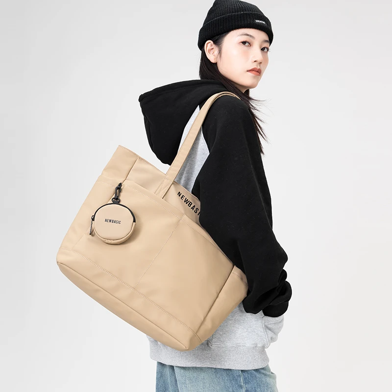 ABOYS托特包女大容量大学通勤包手提多隔层单肩包潮牌休闲腋下包