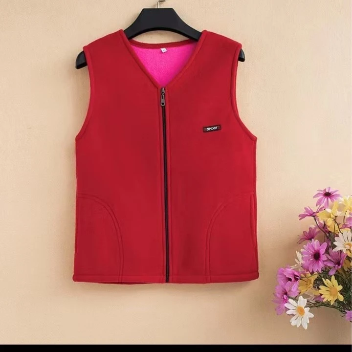 中老年女款马甲宽松摇粒绒坎肩抓绒马甲加厚保暖背心马甲妈妈上衣