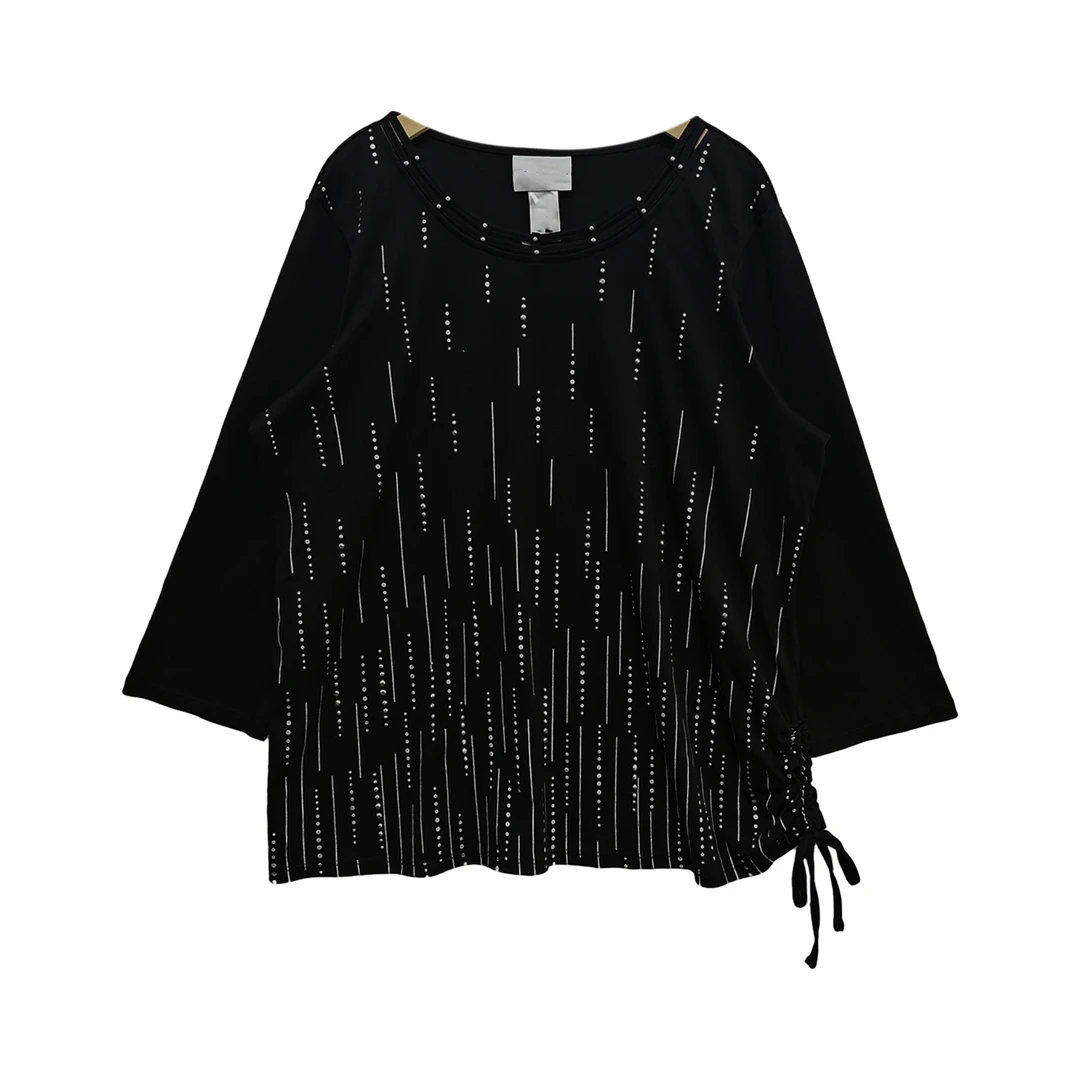 7413#圆领上衣潮流百搭休闲气质