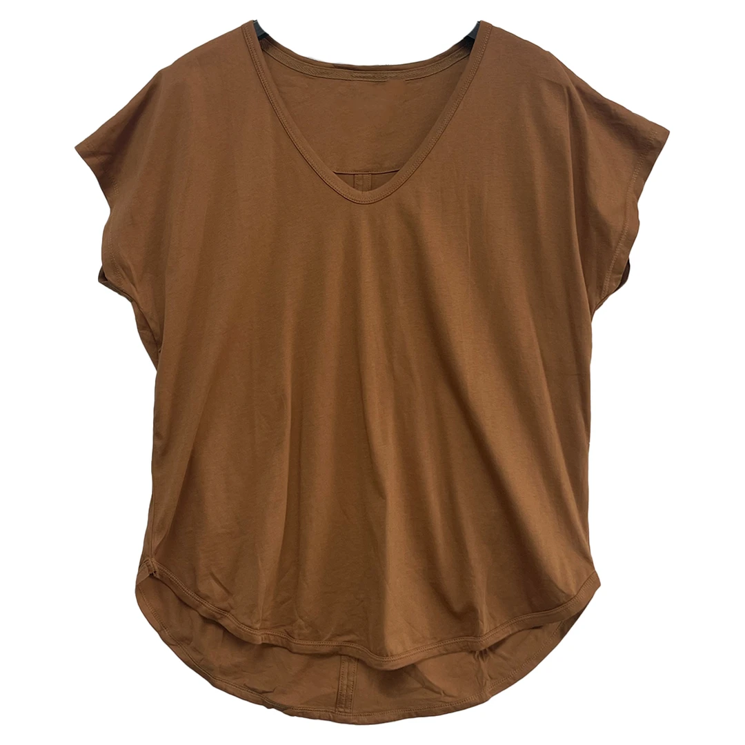 9781#无袖上衣气质舒适时尚休闲夏季纯色百搭女士圆领咖色