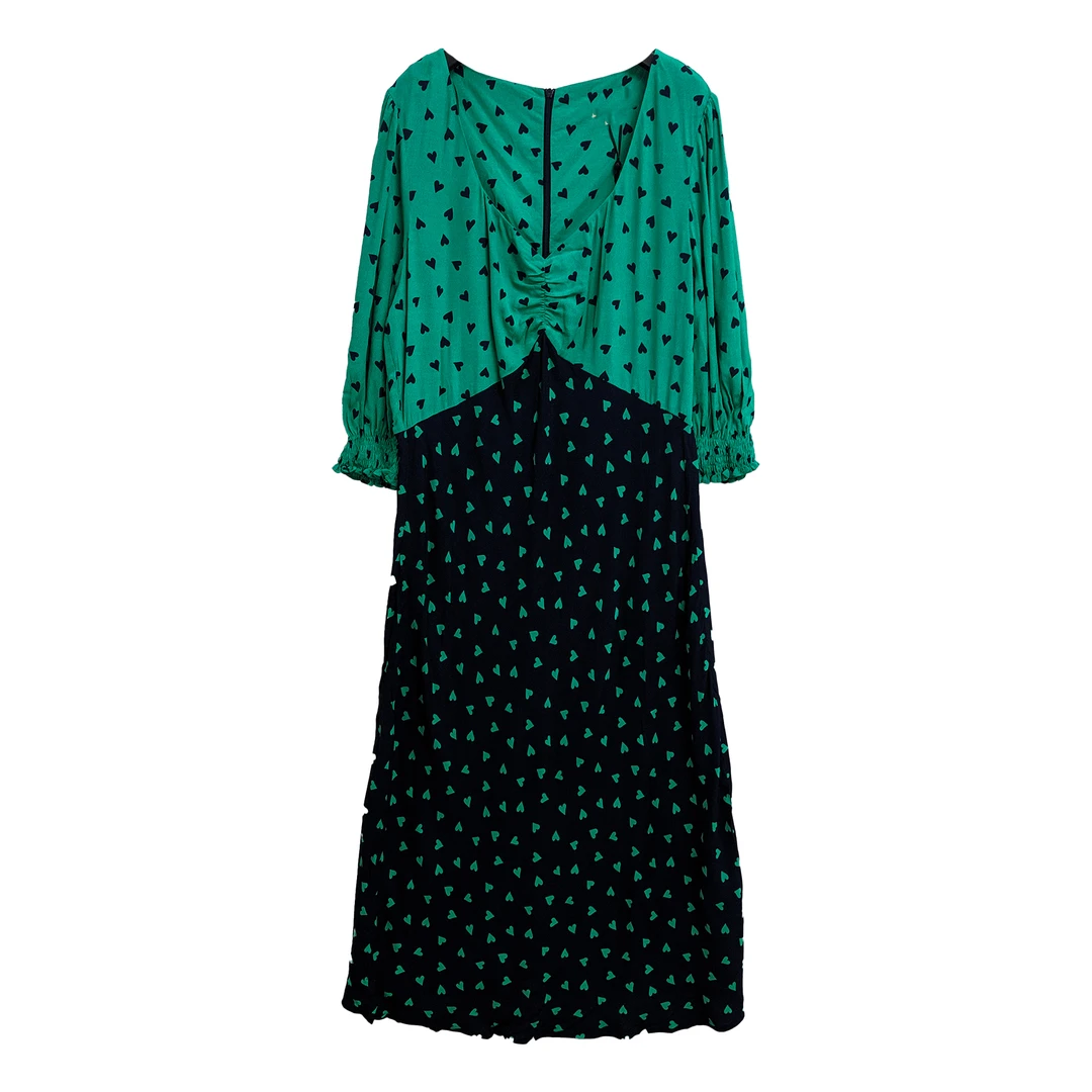 4404#中袖连衣裙时尚百搭通勤中袖连衣裙