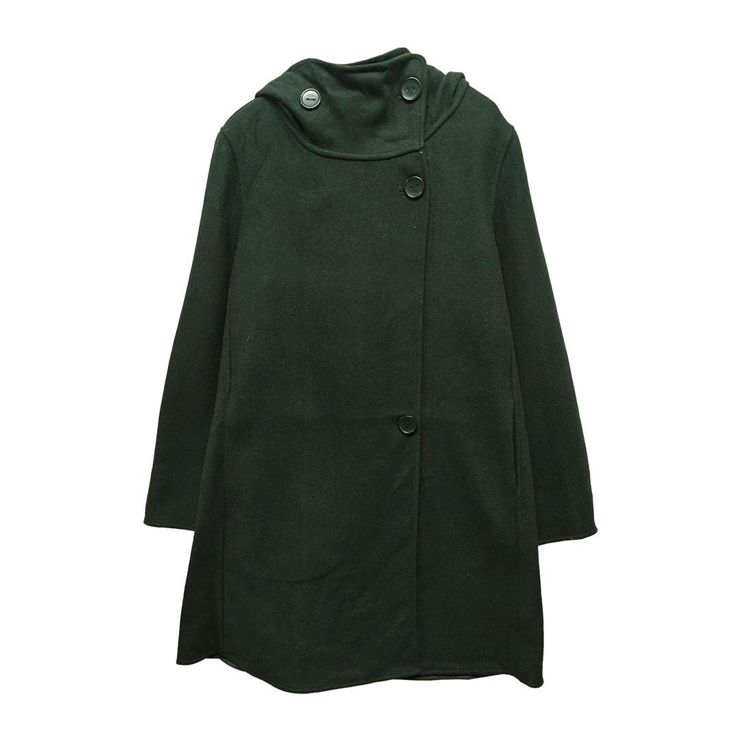 墨绿色毛呢外套#9854