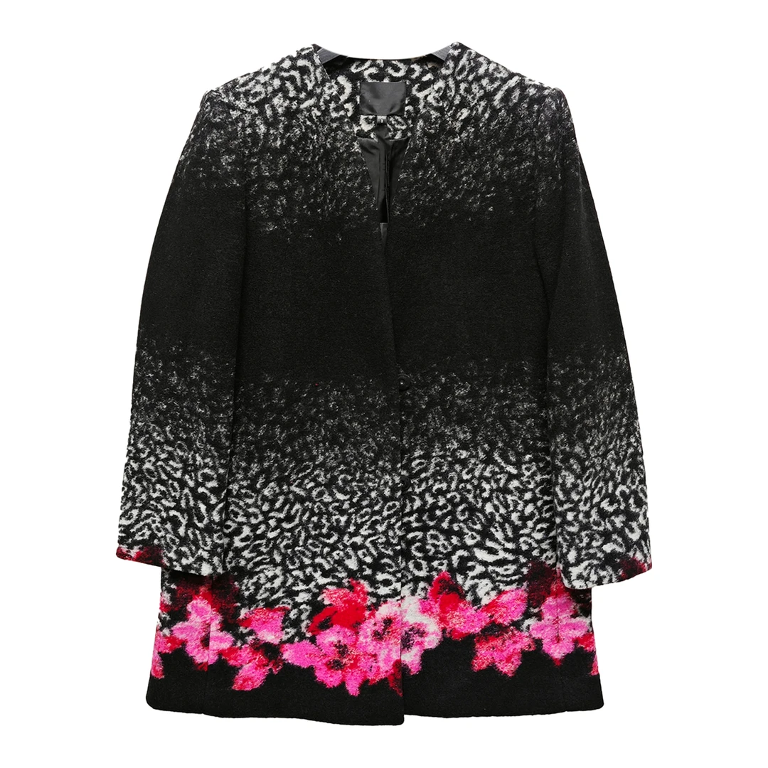 9859#花色长袖外套气质时尚休闲女士百搭潮流舒适