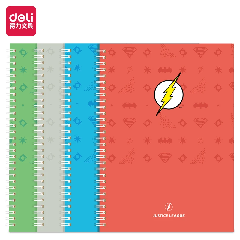 【4本B5螺旋本】得力正义联盟螺旋本横线本B5笔记本60张内页QLB560