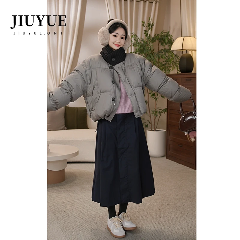 九月Oni【竹语】藏青色半身裙遮肚子高腰显瘦长款裙伞裙25001