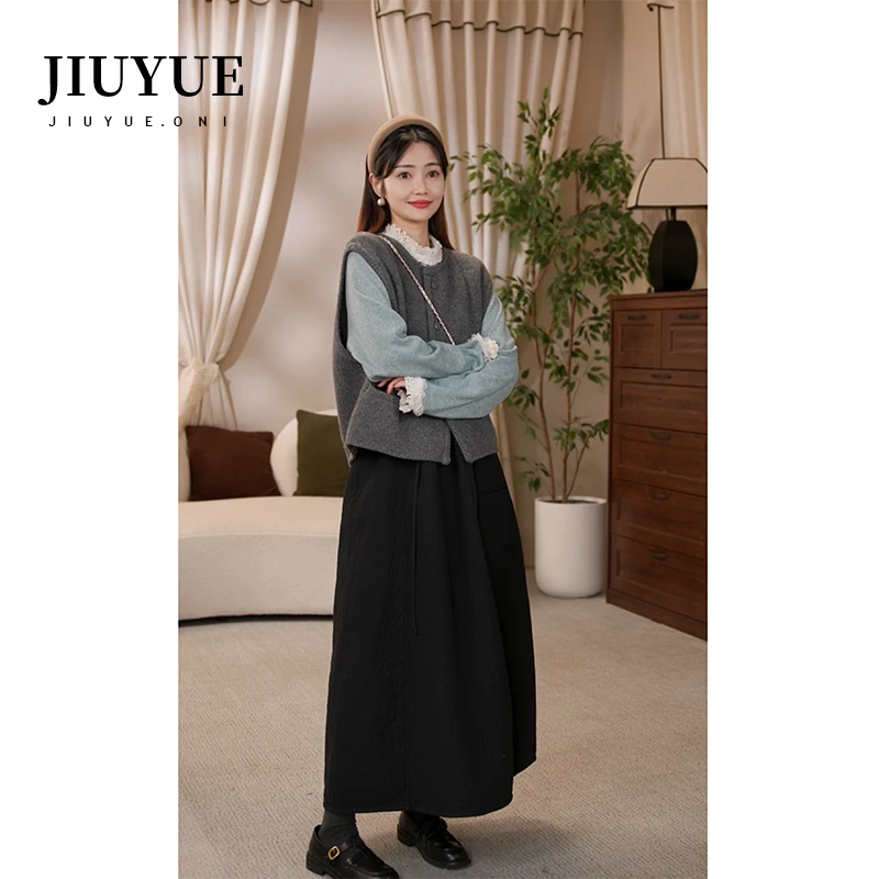 九月Oni【素描】羊毛马夹毛衣针织上衣百搭气质宽松秋冬外套92557