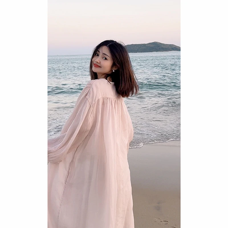 九月Oni【流光梦境】粉色宽松女装连衣裙女春超显瘦气质温柔风C113